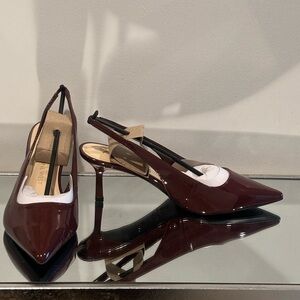 NWT Nine West Dark brown Slingback kitten Heels